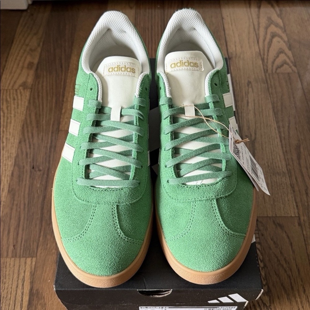 Adidas Men's 10 VL Court 2.0 Sportwear Sneakers Preloved Green Athletic Shoes - Picture 3 of 12